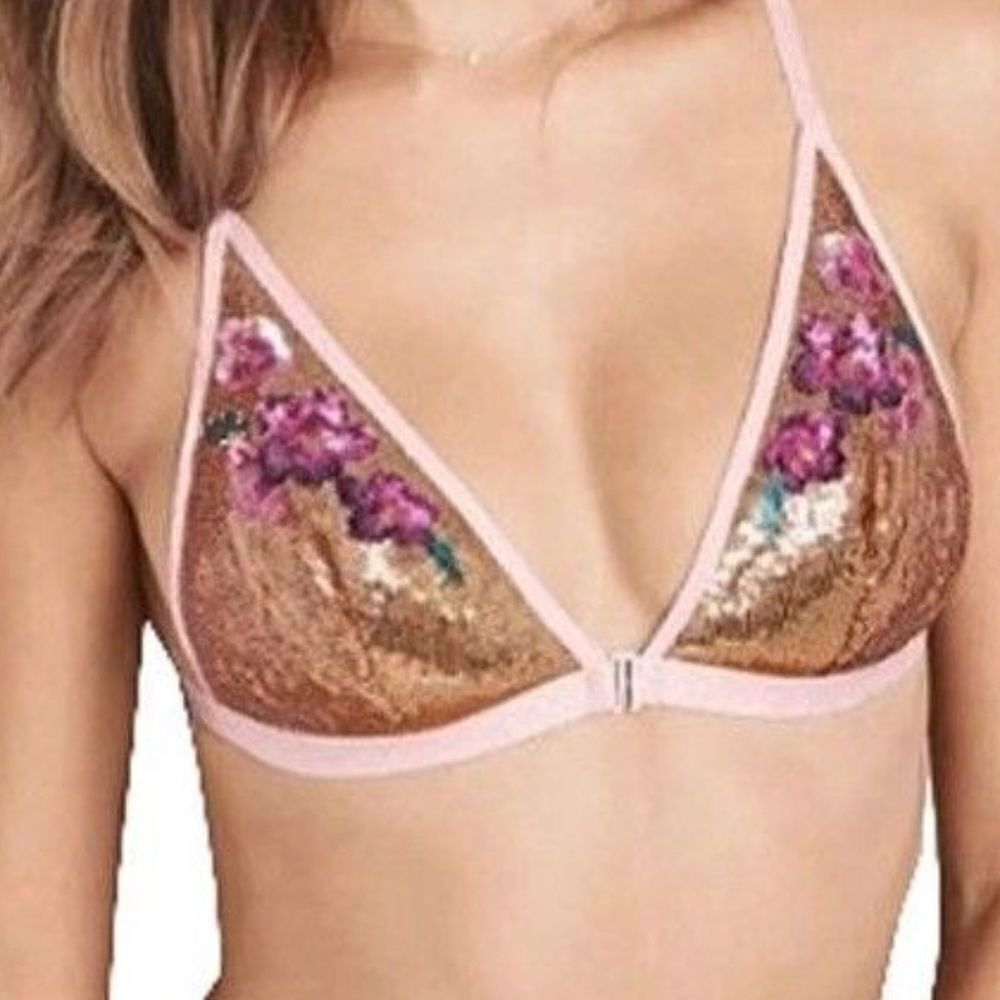 Nwt Victoria’ssecret Sequin Front Close Bralette 953